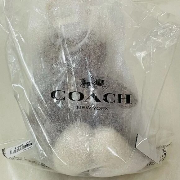Coach F77676 Limited Edition Bear Keychain Bag Charm Signature Canvas & Leather - Picture 8 of 9